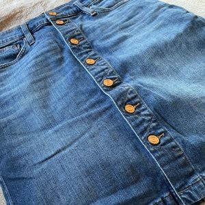J. Crew button up denim skirt